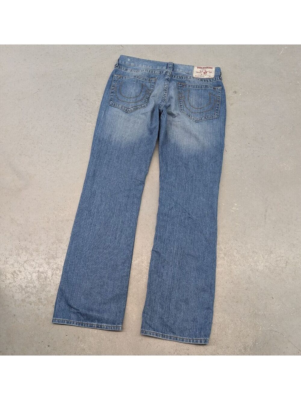 Y2K True Religion Straight Cut Faded Blue Denim Jeans